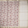 Raw Silk Grey Floral Printed Saree 04