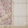 Raw Silk Grey Floral Printed Saree 04