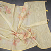 Linen Yellow Floral Printed Saree