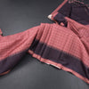 Raw Silk Dark Peach Zari Checked Saree