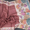 Raw Silk Dark Maroon Zari Checked Saree