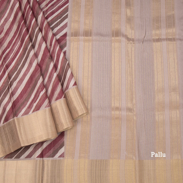 Raw Silk Multi Colour Stripes Printed Saree 03
