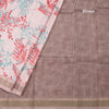 Raw Silk Baby Pink Leaf Printed Saree