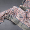 Raw Silk Light Brown Leaf Printed Saree