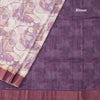Raw Silk Cream Printed Saree 02