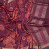 Pure Tussar Magenta Purple Floral Printed Saree 02