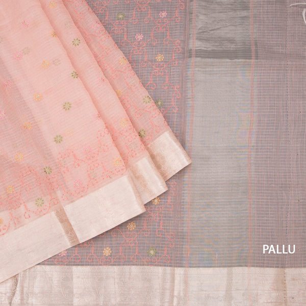 Kota Peach Thread Work Saree 04
