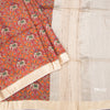 Raw Silk Orange Printed Saree