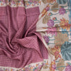 Raw Silk Dark Onion Pink Zari Checked Saree