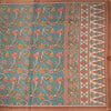 Raw Silk Dark Green Floral Printed Saree