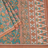 Raw Silk Dark Green Floral Printed Saree