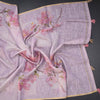 Linen Taffy Pink Floral Printed Saree