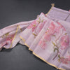 Linen Taffy Pink Floral Printed Saree
