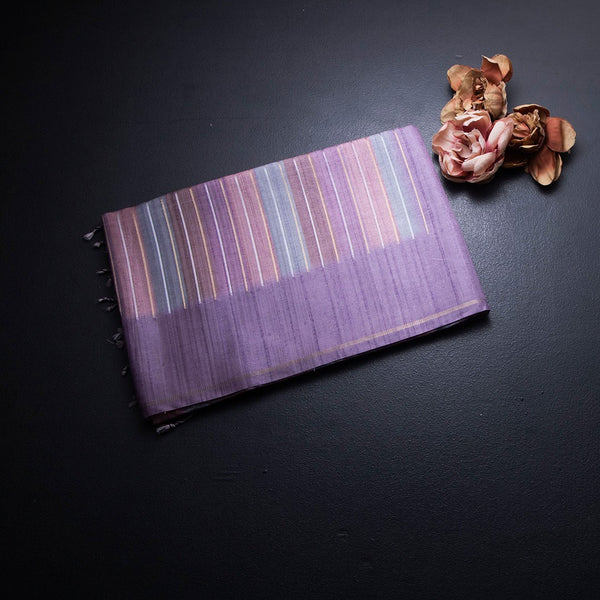 Raw Silk Multi Colour Stripes Saree 03