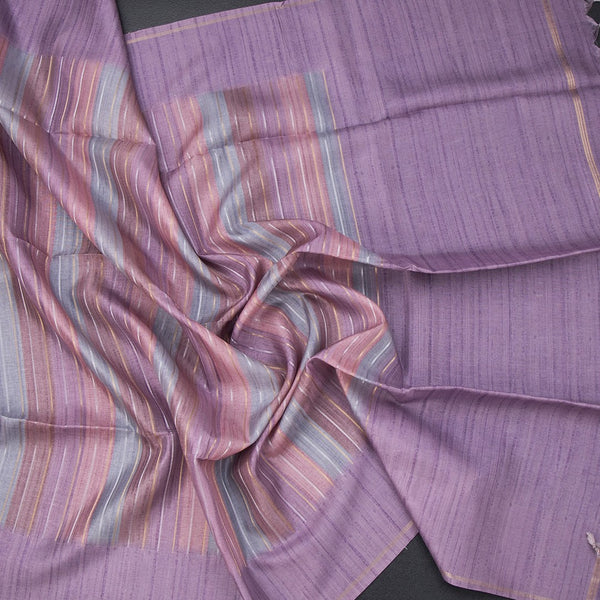 Raw Silk Multi Colour Stripes Saree 03