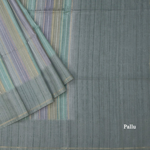 Raw Silk Multi Colour Stripes Saree 04