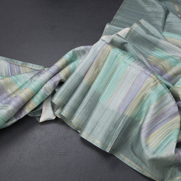 Raw Silk Multi Colour Stripes Saree 04