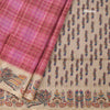 Raw Silk Taffy Pink Zari Checked Saree
