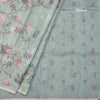Raw Silk Mint Green Floral Printed Saree