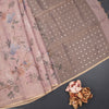 Raw Silk Light Brown Floral Printed Saree 02