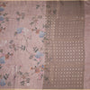 Raw Silk Light Brown Floral Printed Saree 02