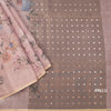 Raw Silk Light Brown Floral Printed Saree 02