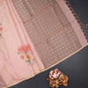 Raw Silk Peach Floral Printed Saree 06