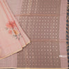 Raw Silk Peach Floral Printed Saree 06