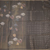 Raw Silk Dark Olive Green Floral Printed Saree