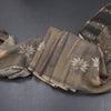 Raw Silk Dark Olive Green Floral Printed Saree
