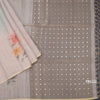 Raw Silk Cream Floral Printed Saree 09