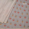 Raw Silk Cream Floral Printed Saree 09