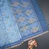 Raw Silk Light Blue Printed Saree