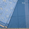 Raw Silk Light Blue Printed Saree