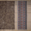 Raw Silk Olive Green Checked Printed Saree