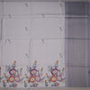 Raw Silk Grey Floral Printed Saree 06