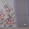 Raw Silk Grey Floral Printed Saree 06