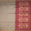 Raw Silk Sandal Printed Saree In Temple Design