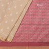 Raw Silk Sandal Printed Saree In Temple Design