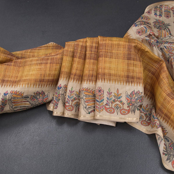 Raw Silk Multi Colour Zari Checked Saree
