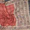 Raw Silk Peach Zari Checked Saree
