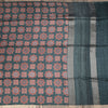 Pure Tussar Dark Green Printed Saree