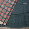 Pure Tussar Dark Green Printed Saree