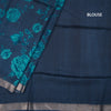 Pure Tussar Dark Blue Floral Printed Saree 04