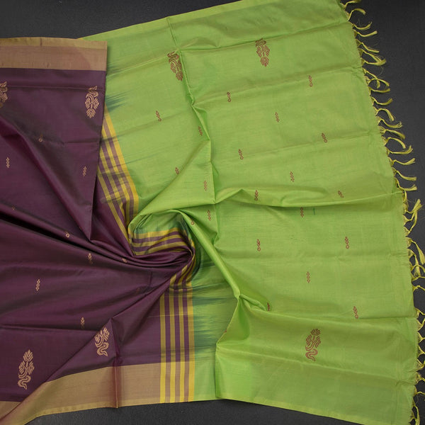 KSRTSR42098-5-Vaazhai-Naar-Wine-Colour-Saree-With-Thread-Buttas-And-Contrast-Pallu-02-crush