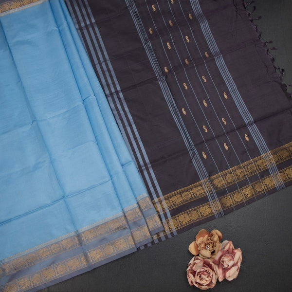 KSRTSR42099-1-Vaazhai-Naar-Light-Blue-Saree-With-Thread-Buttas-And-Contrast-Pallu-02-fold