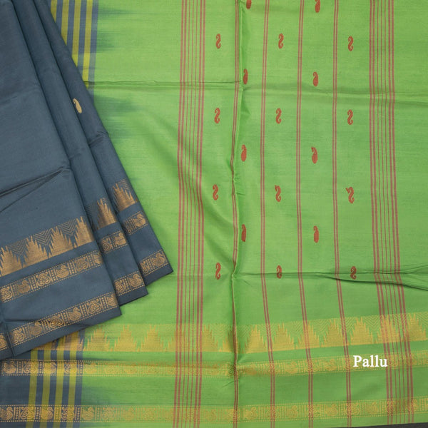 KSRTSR42101-3-Vaazhai-Naar-Grey-Saree-With-Thread-Buttas-And-Contrast-Pallu-03-pallu