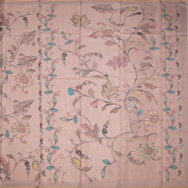 KSRTSR42163-2-Semi-Raw-Silk-Light-Brown-Printed-Saree-With-Floral-Creeper-Design-full-veiw