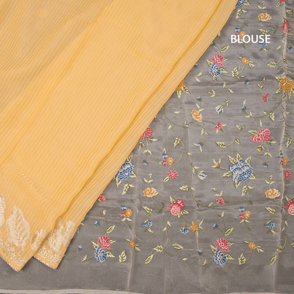 KSRTSR42176-4-Organza-Sandal-Zari-Stripes-Saree-In-Leaf-Design-blouse