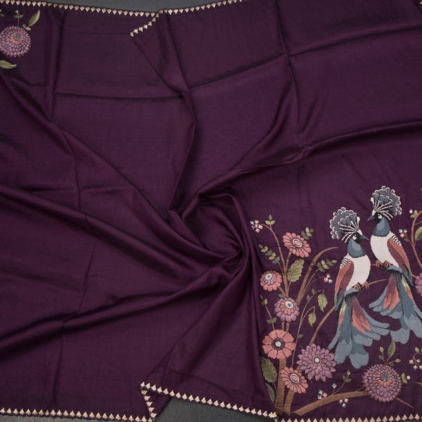 KSRTSR42182-5-Raw-Silk-Dark-Purple-Thread-Work-Saree-With-Birds-Design-crush